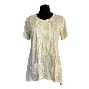 LOGO by Lori Goldstein Pleated Detail Pockets Tunic Top M